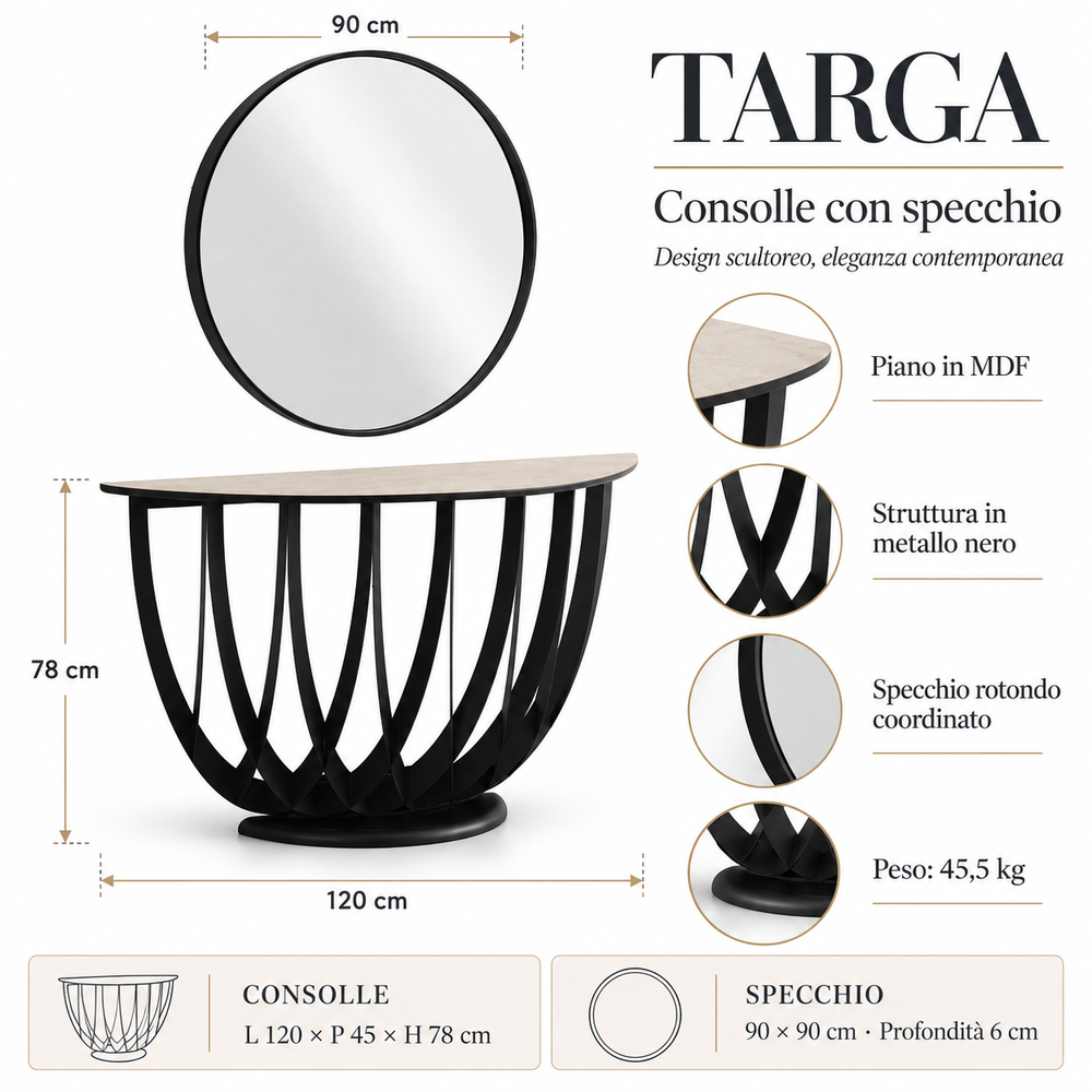 Consolle con specchio Targa