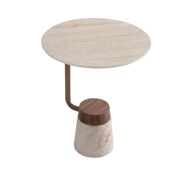 Tavolino laterale Bold – Travertino