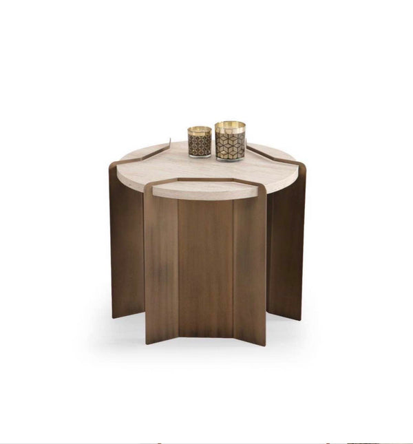 Tavolino laterale Molly – Travertino