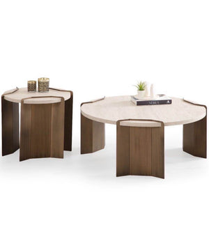 Tavolino laterale Molly – Travertino