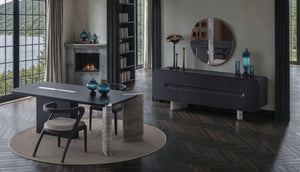 Maybach Esszimmergarnitur aus schwarzer Eiche