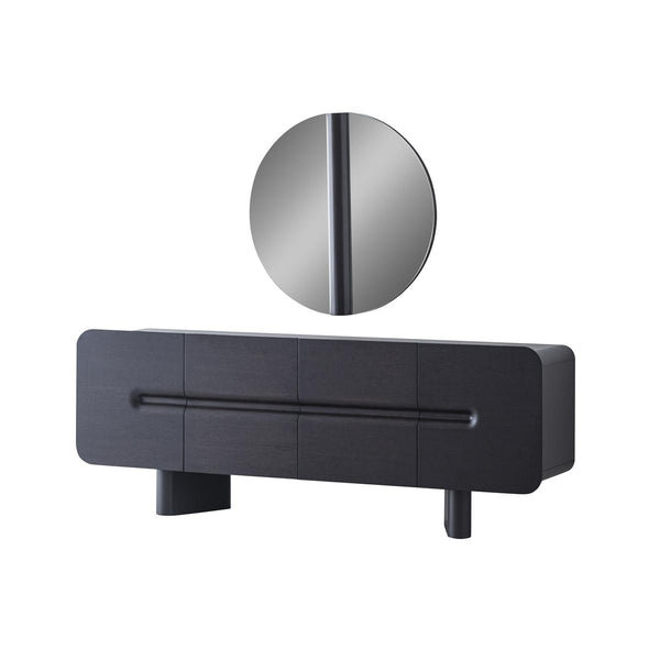 Maybach Esszimmergarnitur aus schwarzer Eiche