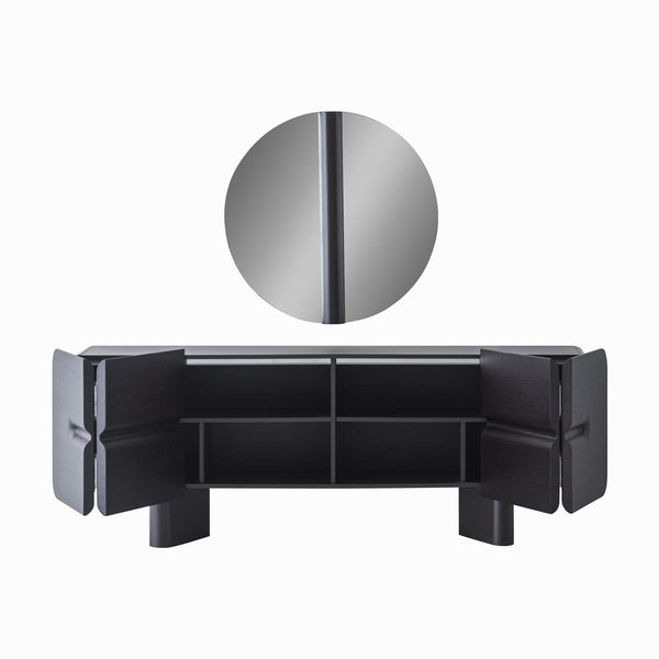 Maybach Esszimmergarnitur aus schwarzer Eiche