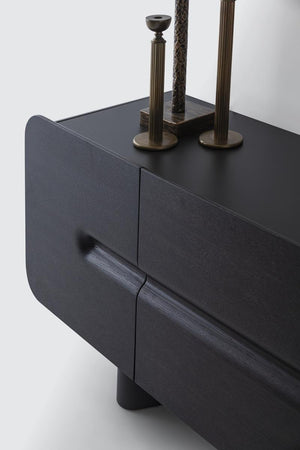 Maybach Esszimmergarnitur aus schwarzer Eiche