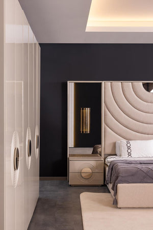 Set Camera Da Letto Panamera: Armadio 6 Ante, Comò, Comodini, Letti 160/180 Cm, Design Elegante e Spazioso