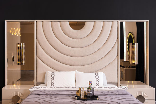 Set Camera Da Letto Panamera: Armadio 6 Ante, Comò, Comodini, Letti 160/180 Cm, Design Elegante e Spazioso