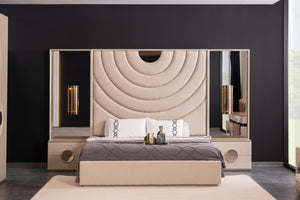 Set Camera Da Letto Panamera: Armadio 6 Ante, Comò, Comodini, Letti 160/180 Cm, Design Elegante e Spazioso