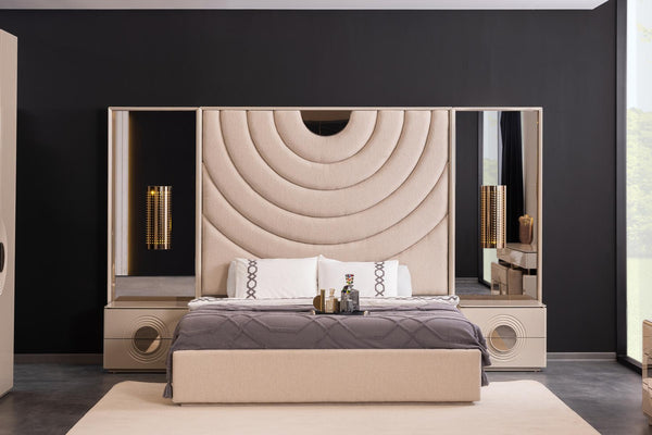 Set Camera Da Letto Panamera: Armadio 6 Ante, Comò, Comodini, Letti 160/180 Cm, Design Elegante e Spazioso