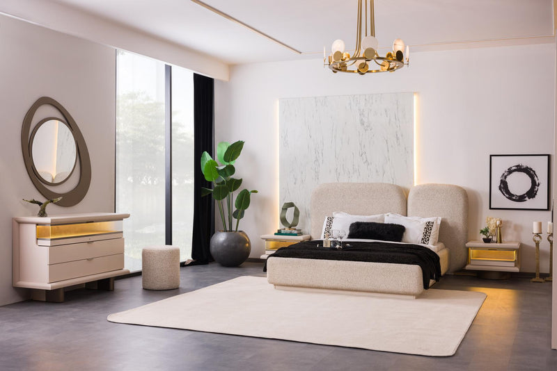 Sahara Bedroom Set: 6-Door Wardrobe, Dresser, Nightstands, 160/180cm Beds, Elegant and Spacious Design