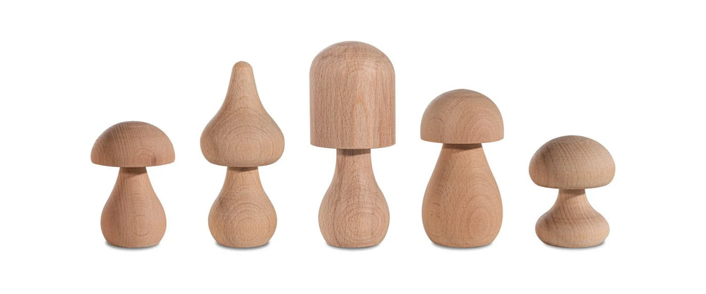 Set Funghi in Legno Woodba