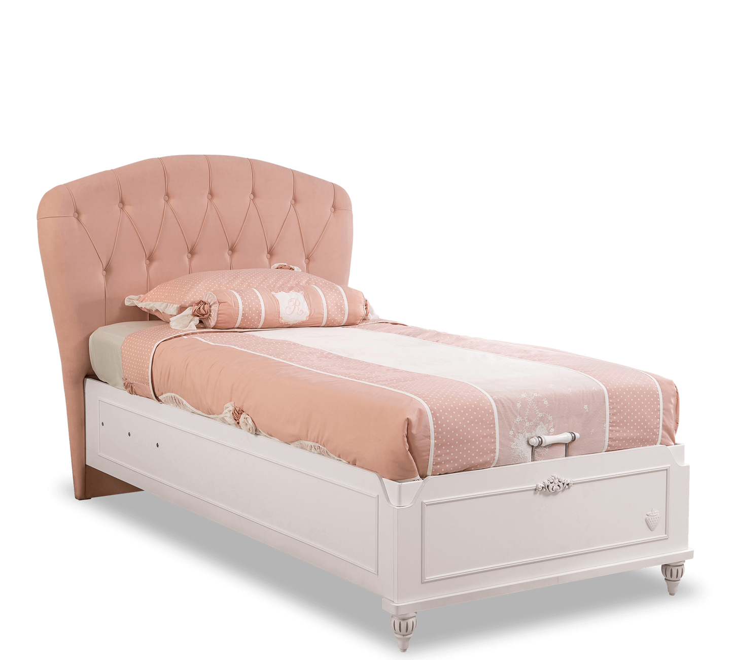 Letto Romantic Testata In Tessuto Con Rete (100x200 Cm)