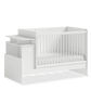 Lettino trasformabile in Baby Cotton con tavolino e corrimano telescopico (70x115-70x145 Cm)