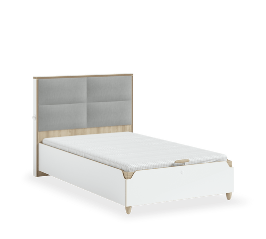 Modera Letto con contenitore e Testata In Tessuto (120x200 Cm)