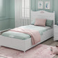 Letto Rustico Bianco Con Rete (100x200 Cm)