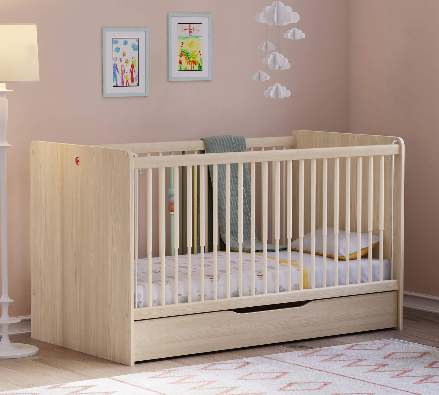 Lettino per bebè Montessori Natural Lift (70x140 Cm)