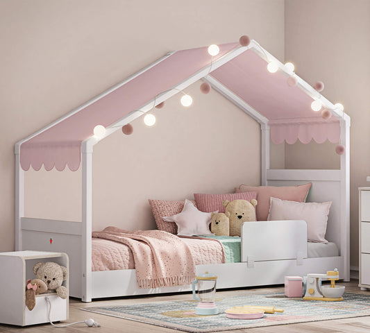 Letto con Tetto Laterale Bianco Montessori