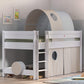 Tenda da gioco per letto medio alta Montessori (crema)