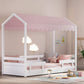 Tenda da letto a tetto piano Montessori (rosa)