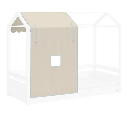 Mezza tenda per letto a tetto piano Montessori Crema