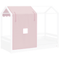 Mezza tenda con letto a tetto piano Montessori rosa