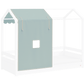 Mezza tenda con letto a tetto piano Montessori verde